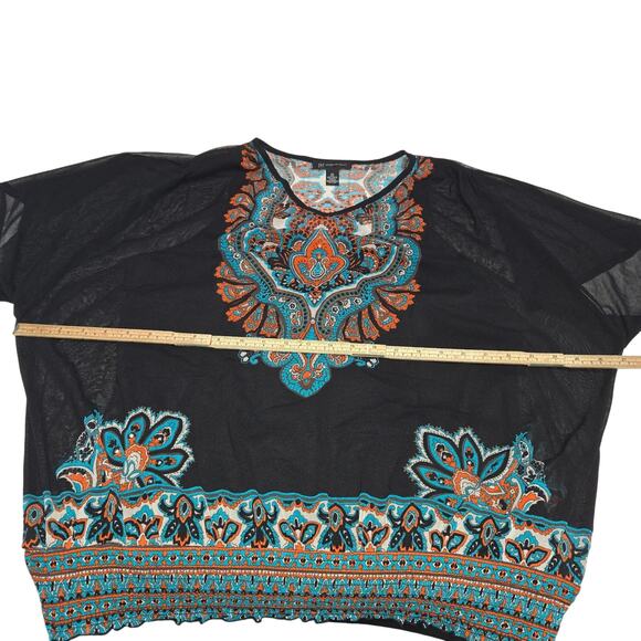 INC International Concepts Woman 1X Top Flowy Stretch Art to Wear Boho Hippie - Picture 8 of 10